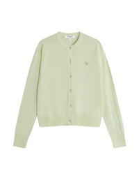 Baby Fox cardigan with embroidered wool badge - Lemonade