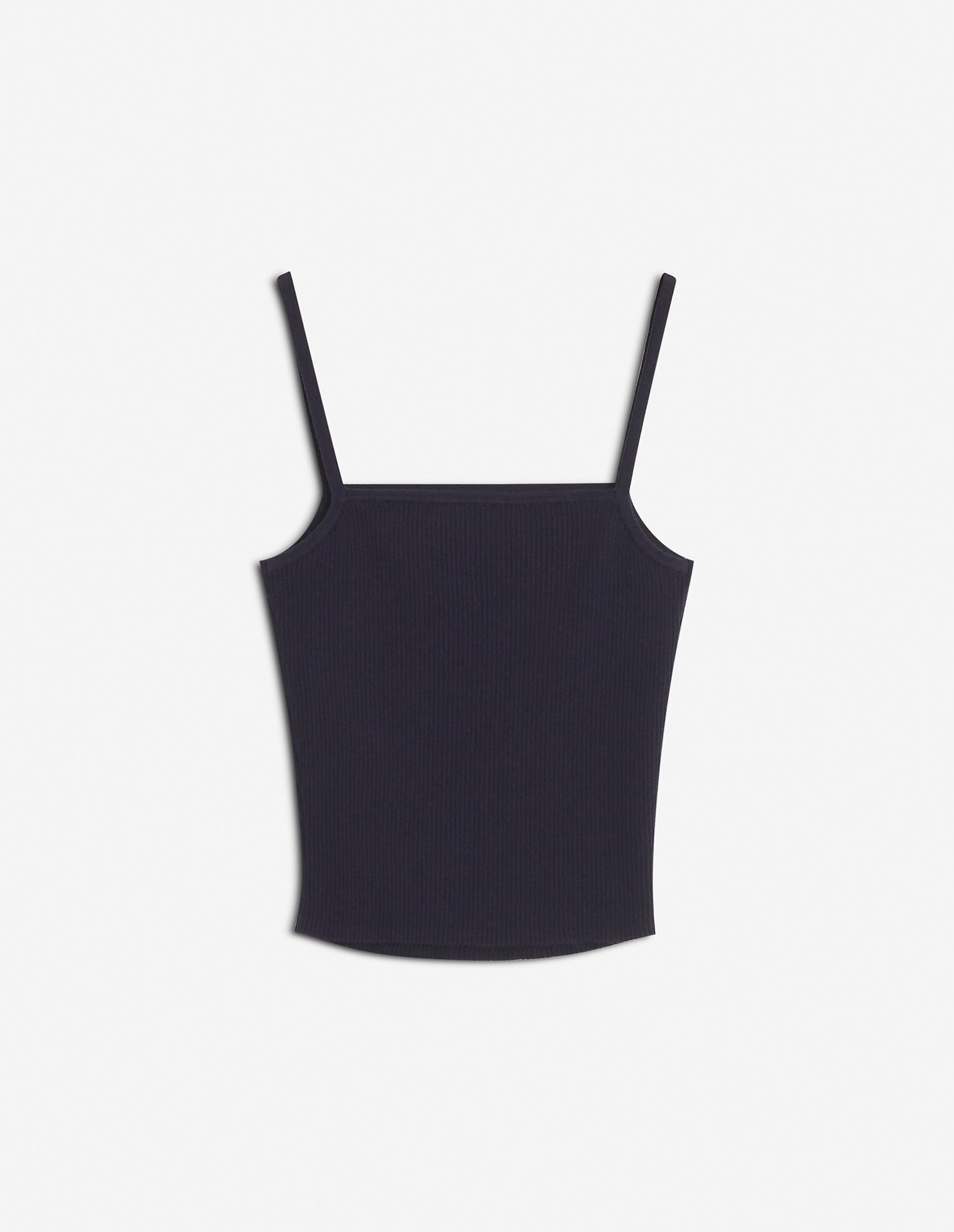 Embroidered patch tank top in wool blend - Navy