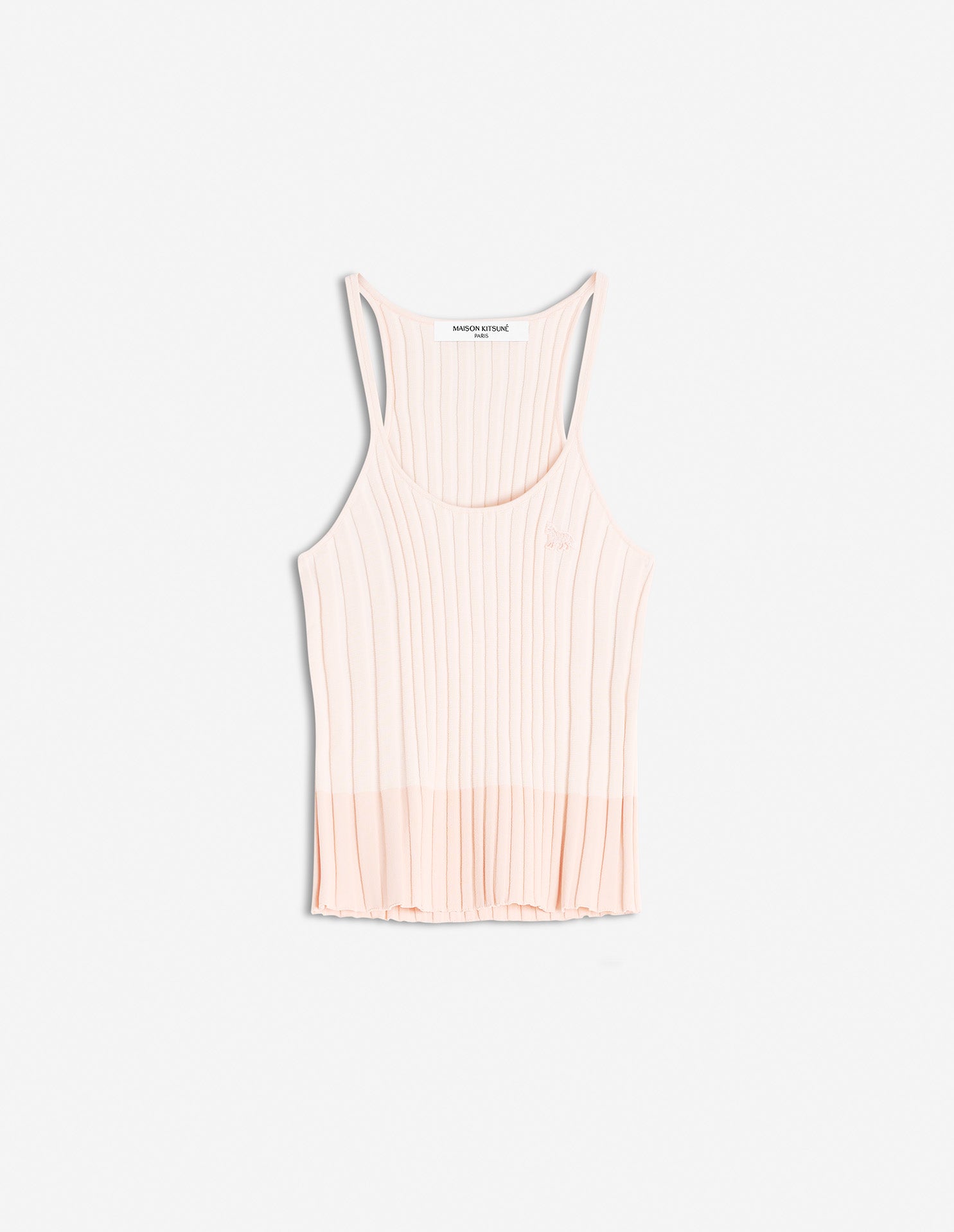 Baby Fox Patch Ribbed Tank Top - Porcelaine Pink