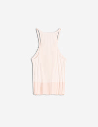 Baby Fox Patch Ribbed Tank Top - Porcelaine Pink