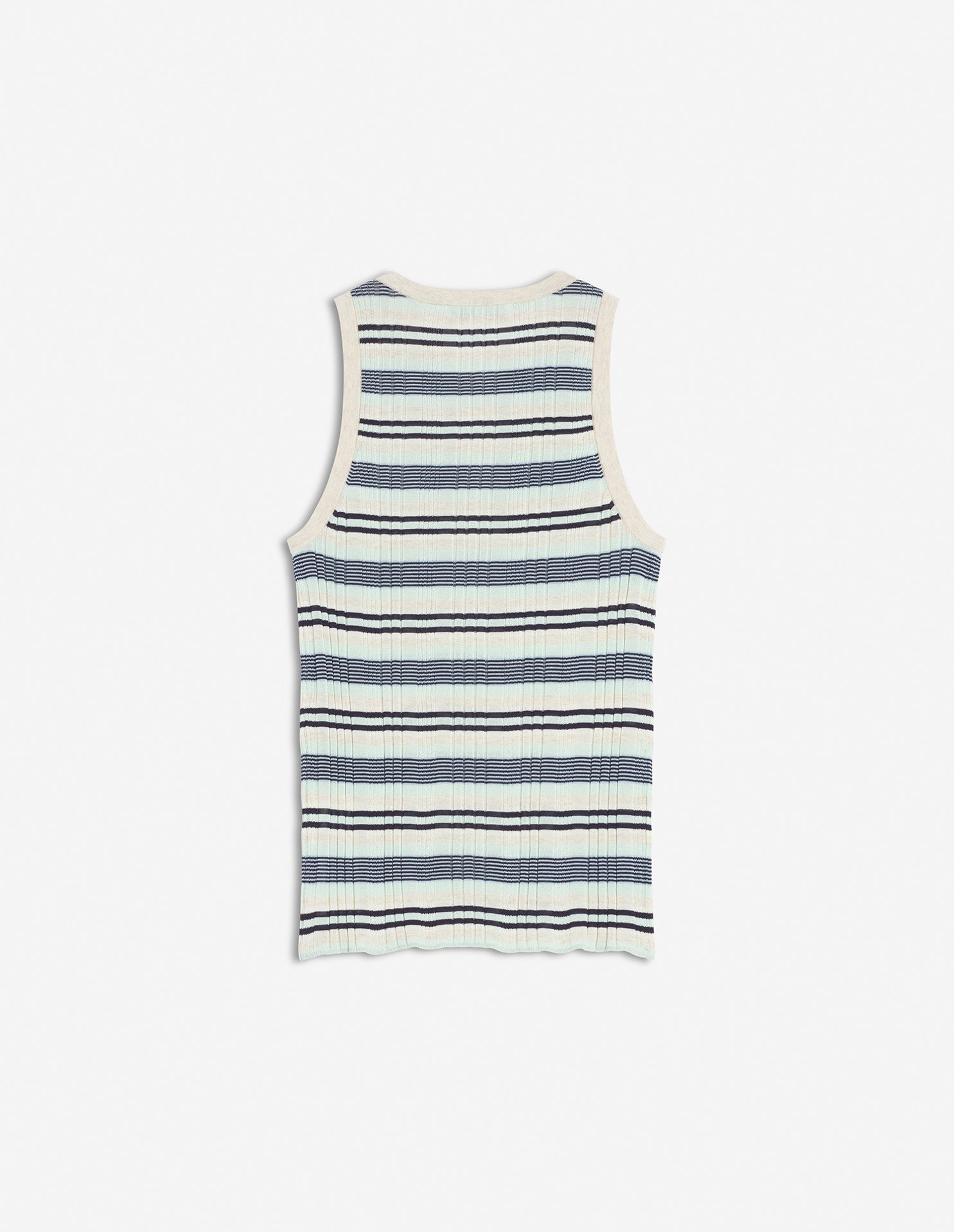 Striped ribbed tank top - Mint Ice & Smoke