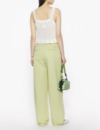 Pointelle knit tank top - Milk