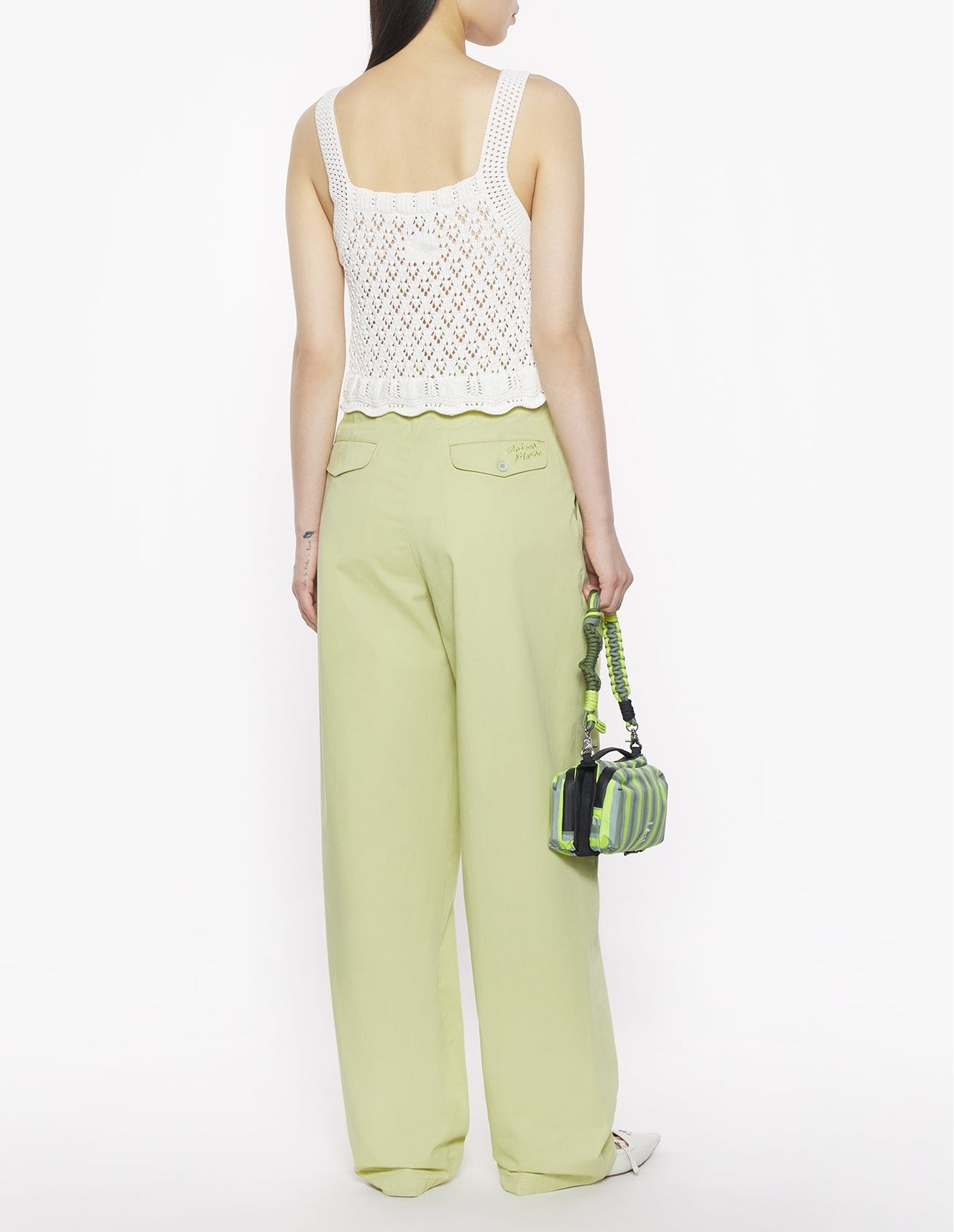 Pointelle knit tank top - Milk