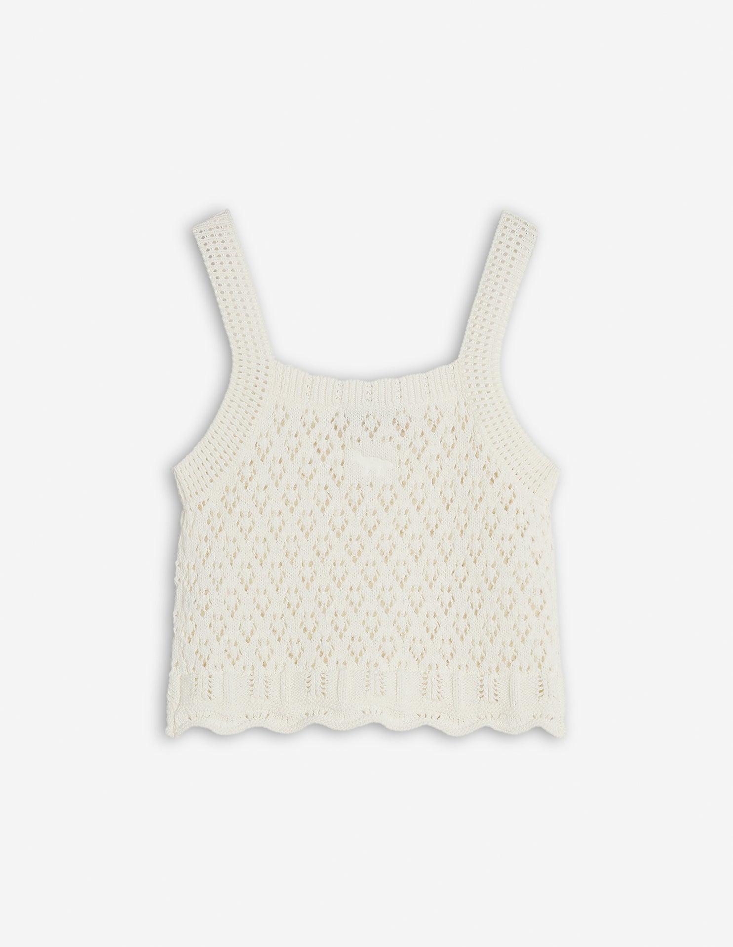 Pointelle knit tank top - Milk