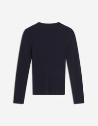 Baby Fox wool blend ribbed jumper - Navy