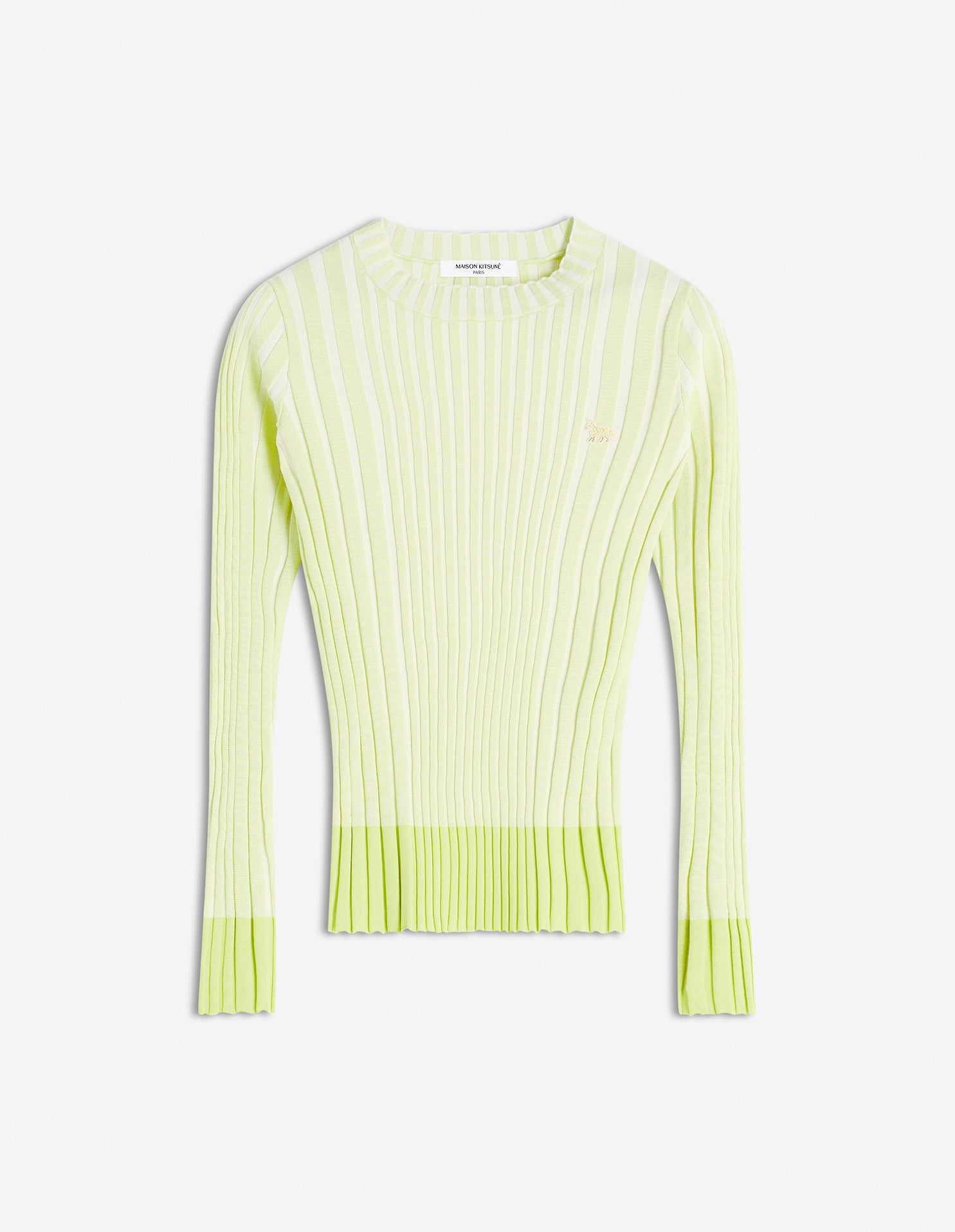 Baby Fox Patch Ribbed Jumper - Citron Vert