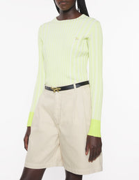 Pull côtelé avec écusson brodé Baby Fox - Citron Vert