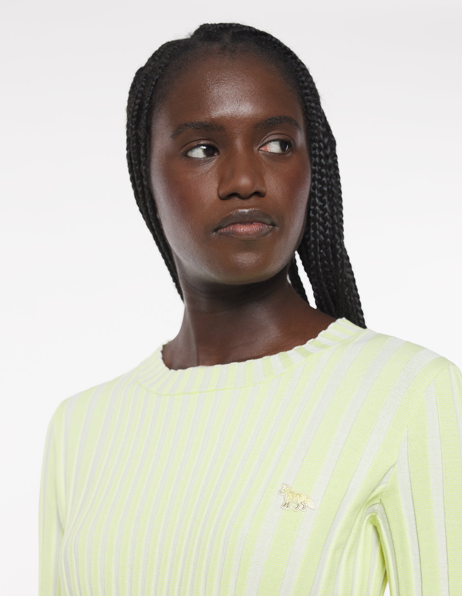 Baby Fox Patch Ribbed Jumper - Citron Vert