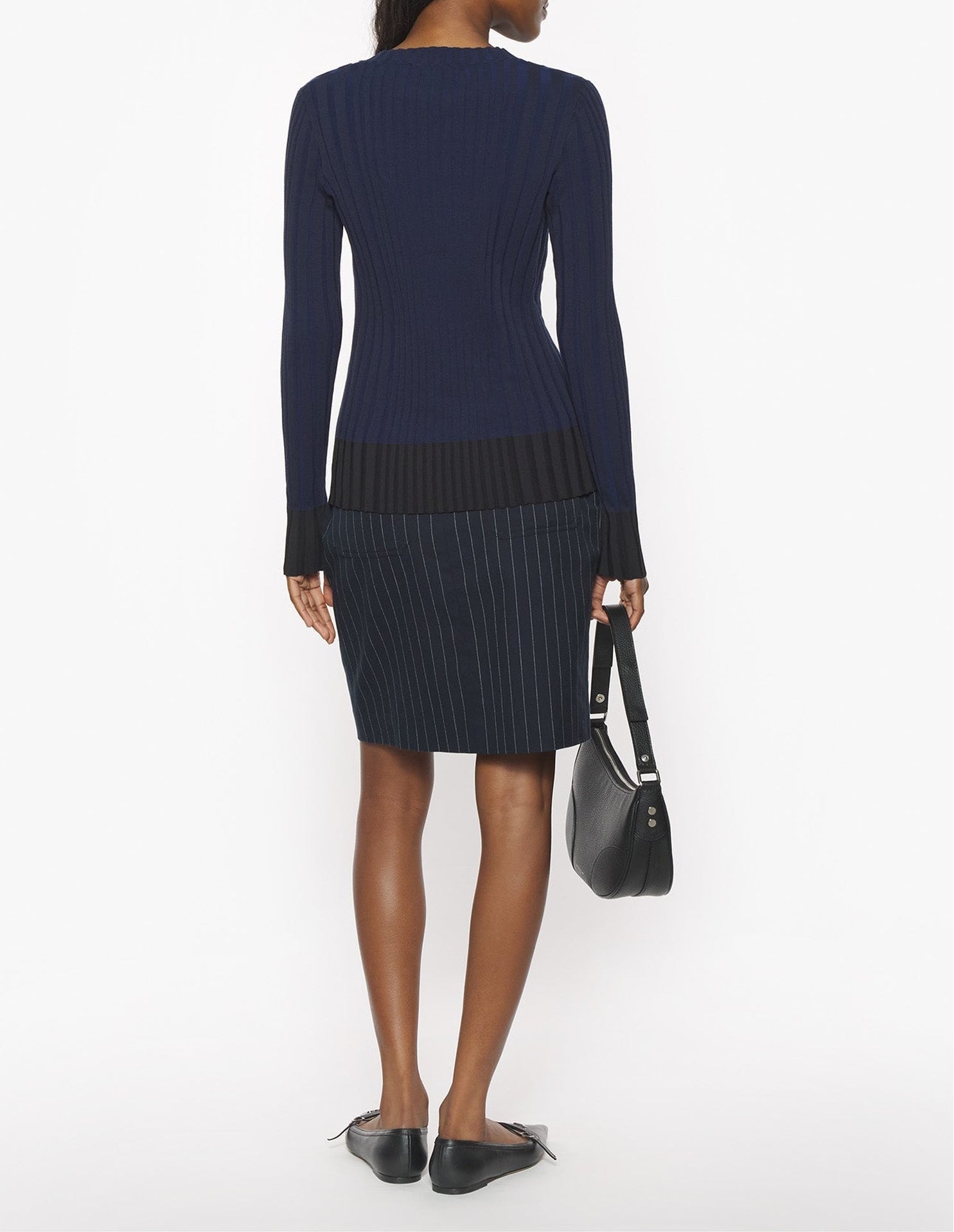 Ribbed jumper with embroidered Baby Fox badge - Ink Blue