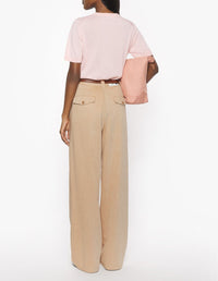 Baby Fox short-sleeved wool T-shirt - Rosewater