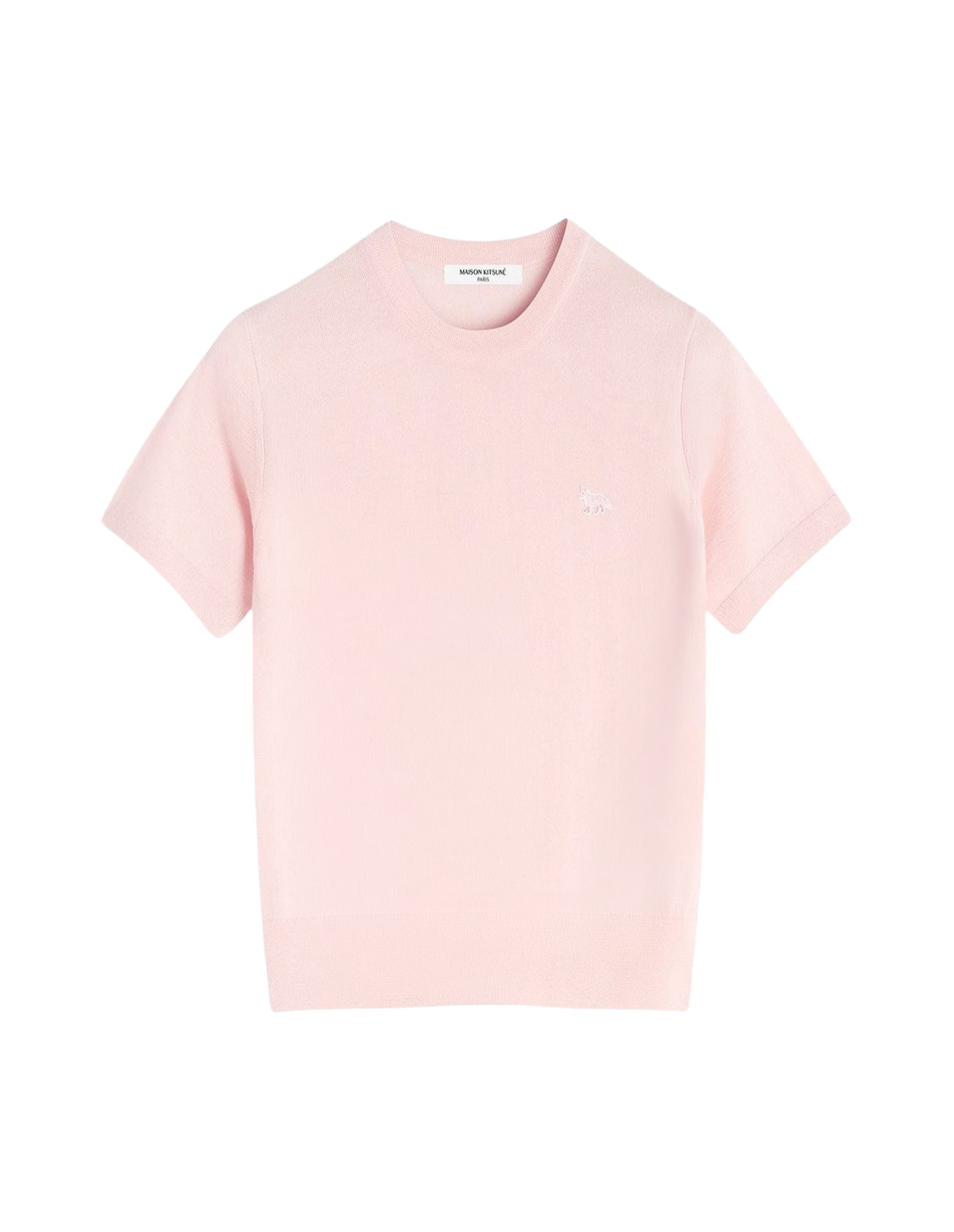 Baby Fox short-sleeved wool T-shirt - Rosewater