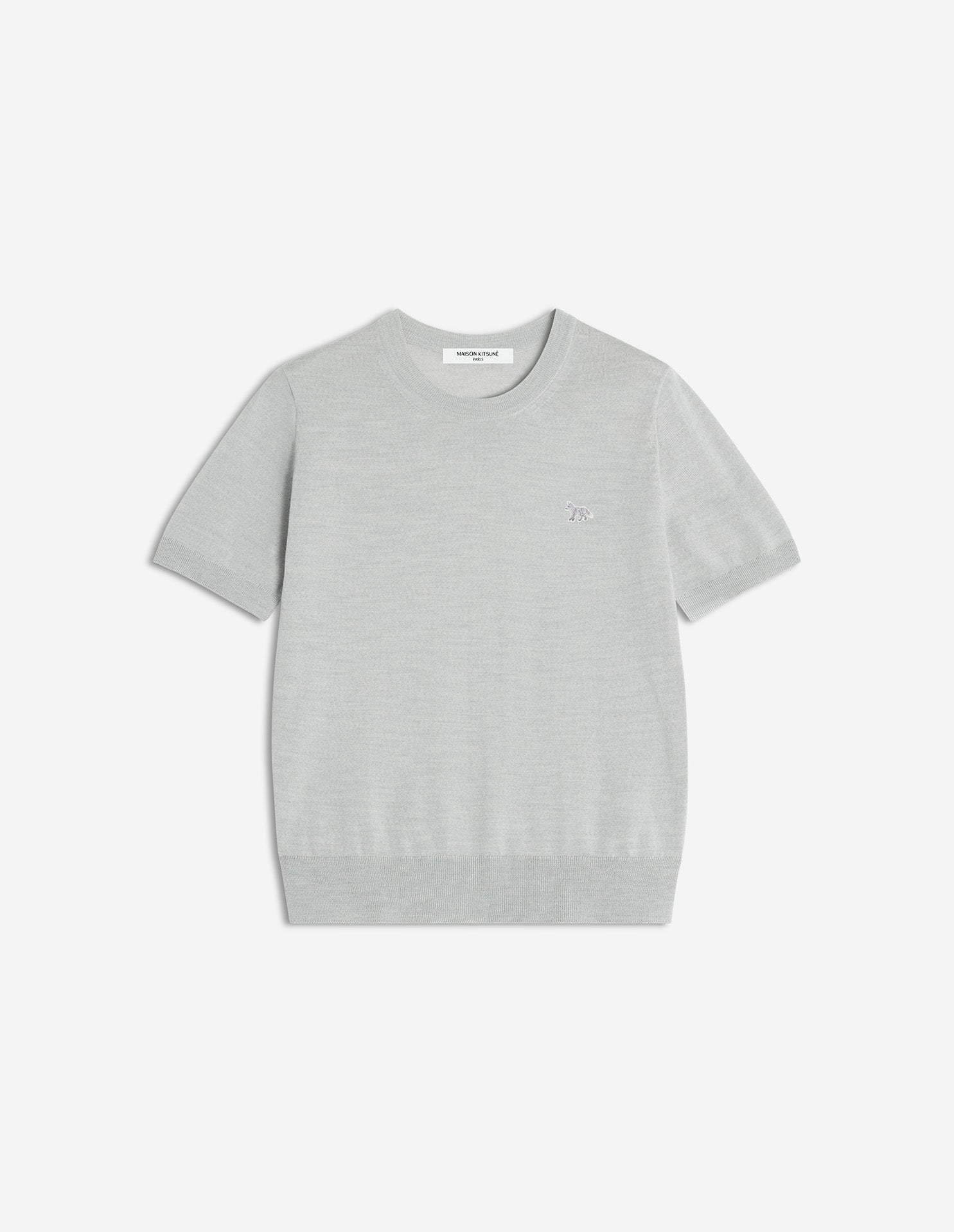 Baby Fox Fine Merino Jumper - Light Grey Melange