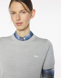 Baby Fox Fine Merino Jumper - Light Grey Melange