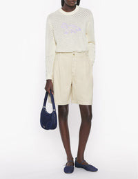 Baby Fox embroidered lace jumper - Rich Vanilla