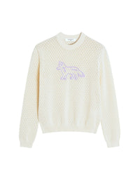 Baby Fox embroidered lace jumper - Rich Vanilla