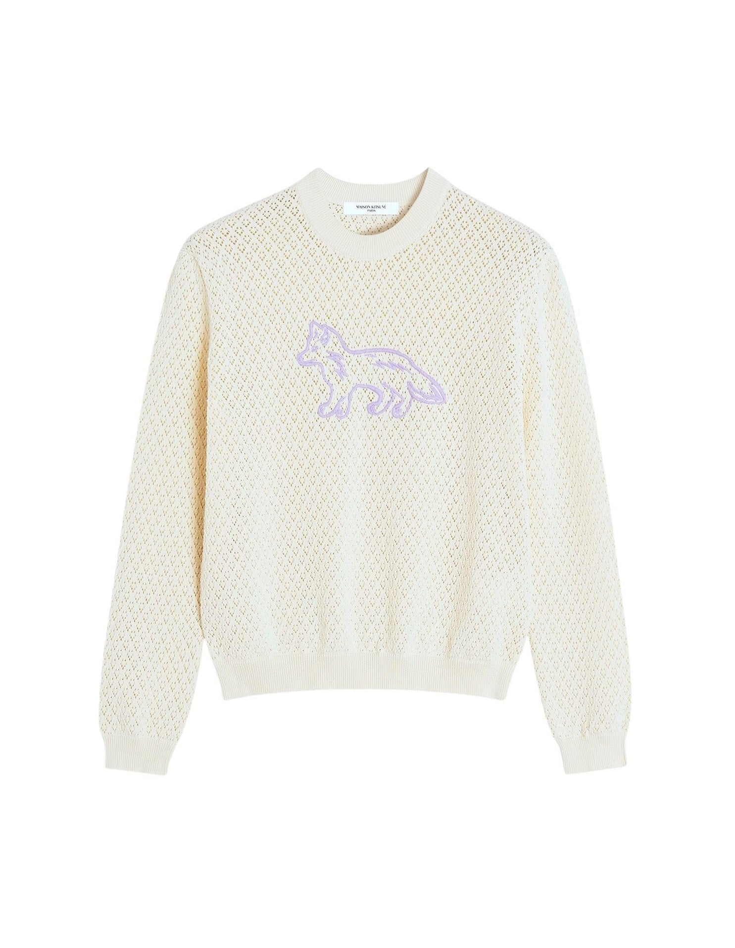 Baby Fox embroidered lace jumper - Rich Vanilla