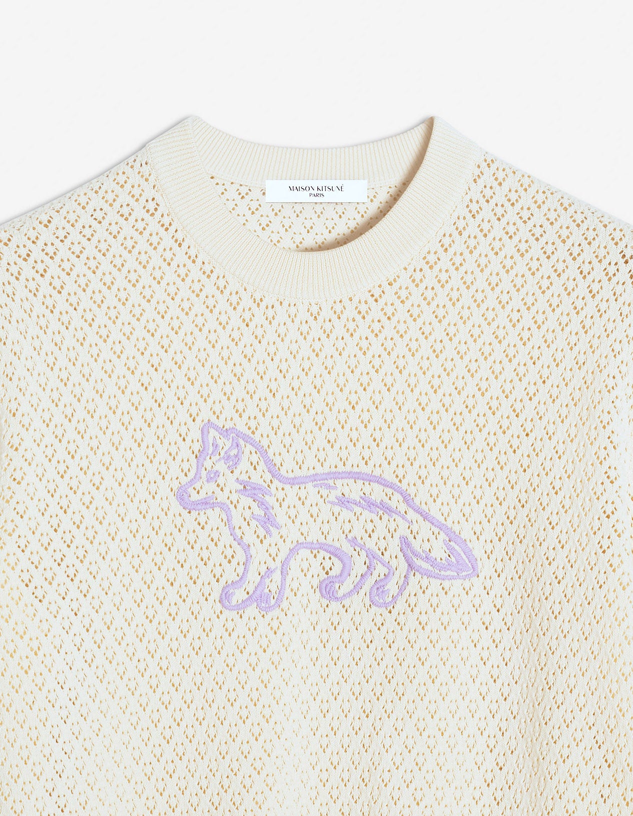 Baby Fox embroidered lace jumper - Rich Vanilla