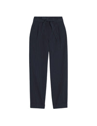 High-waisted pleated wool trousers - Iris Black