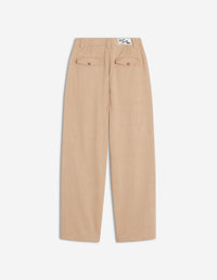 Double-pleated wool trousers - Sandlewood