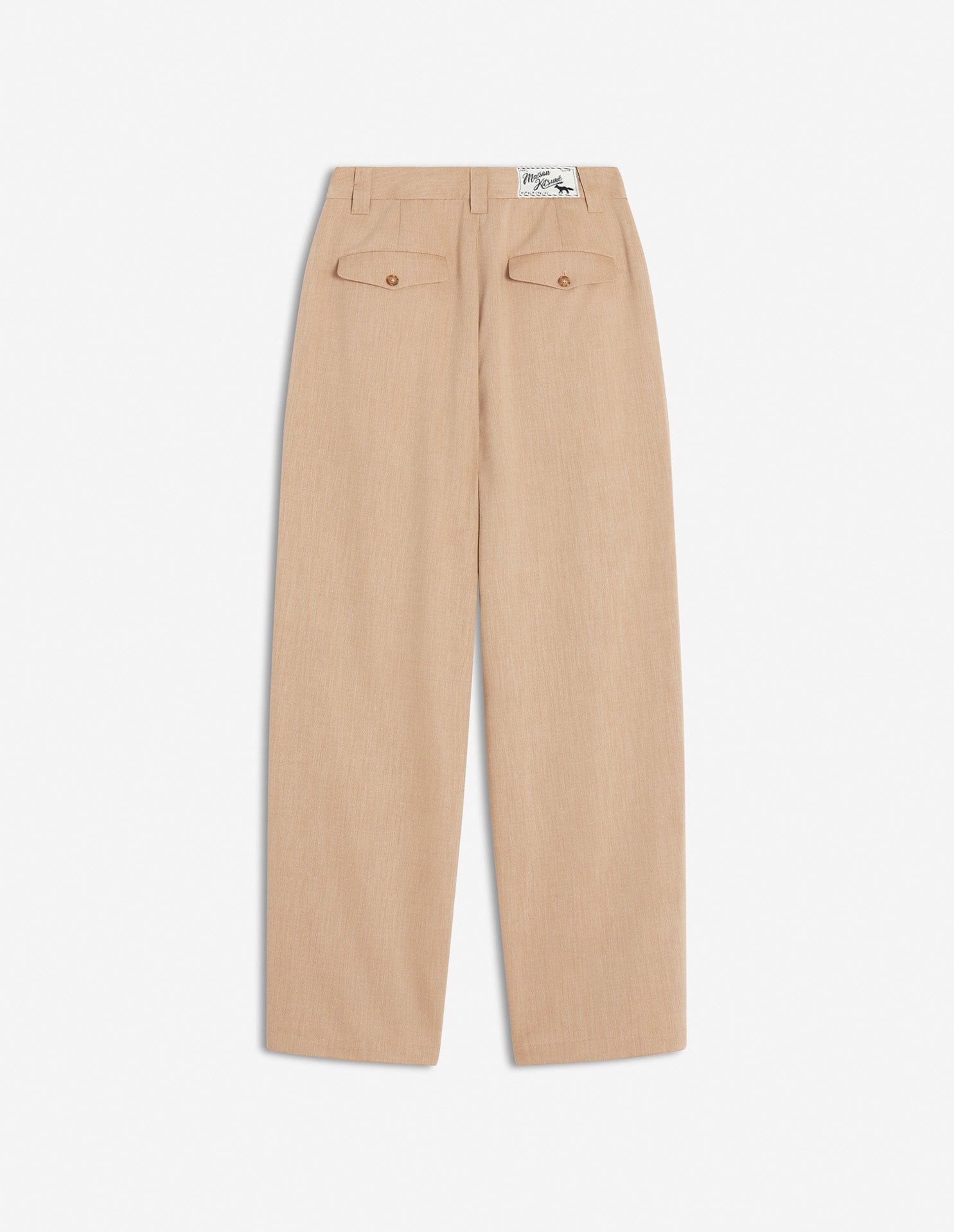 Double-pleated wool trousers - Sandlewood
