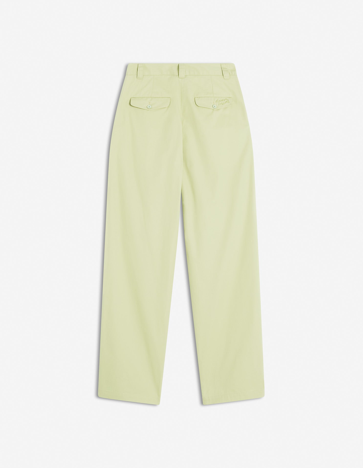 Pleated trousers with embroidery - Laurel Green
