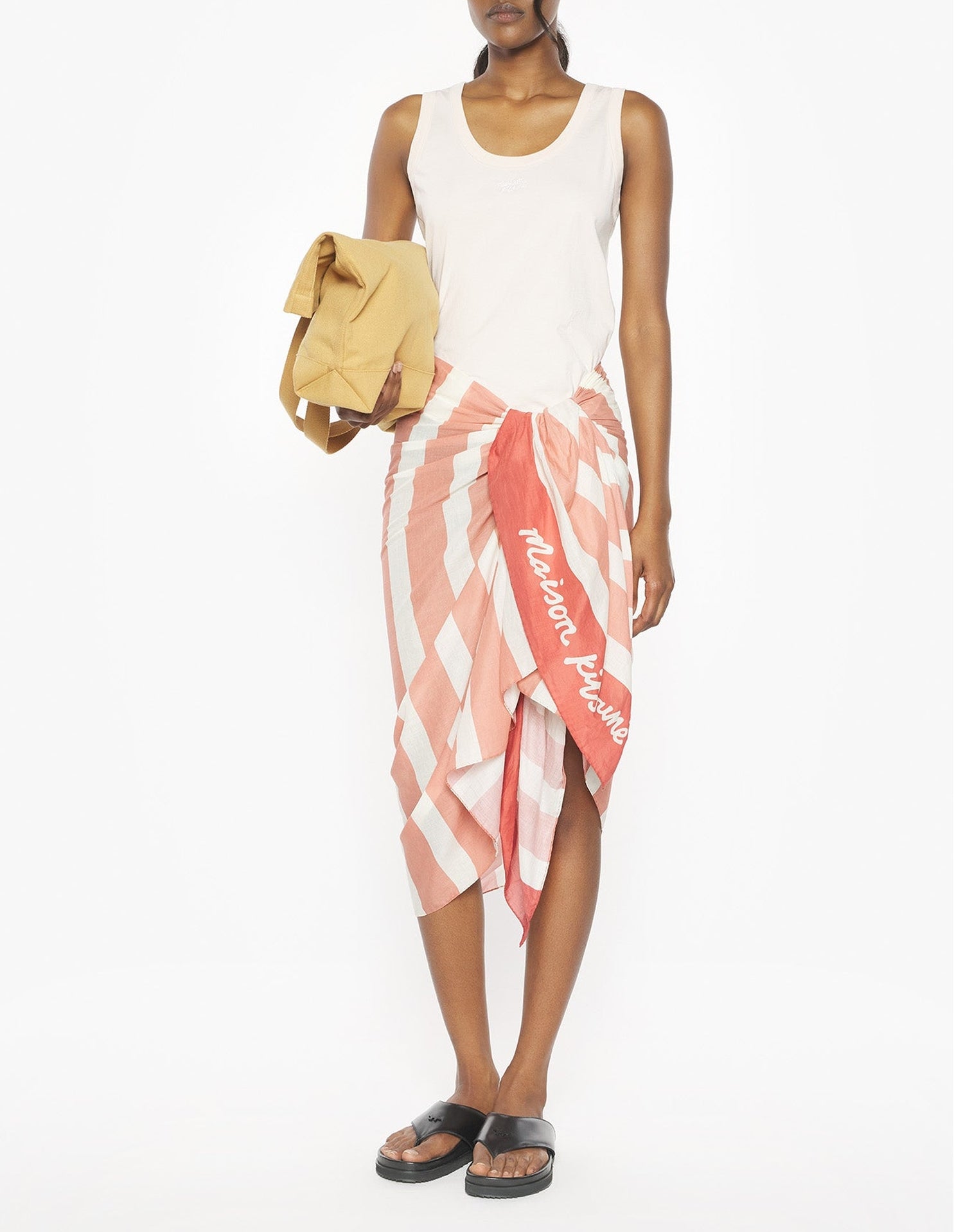 Embroidered tank top Maison Kitsuné - Warm Stone