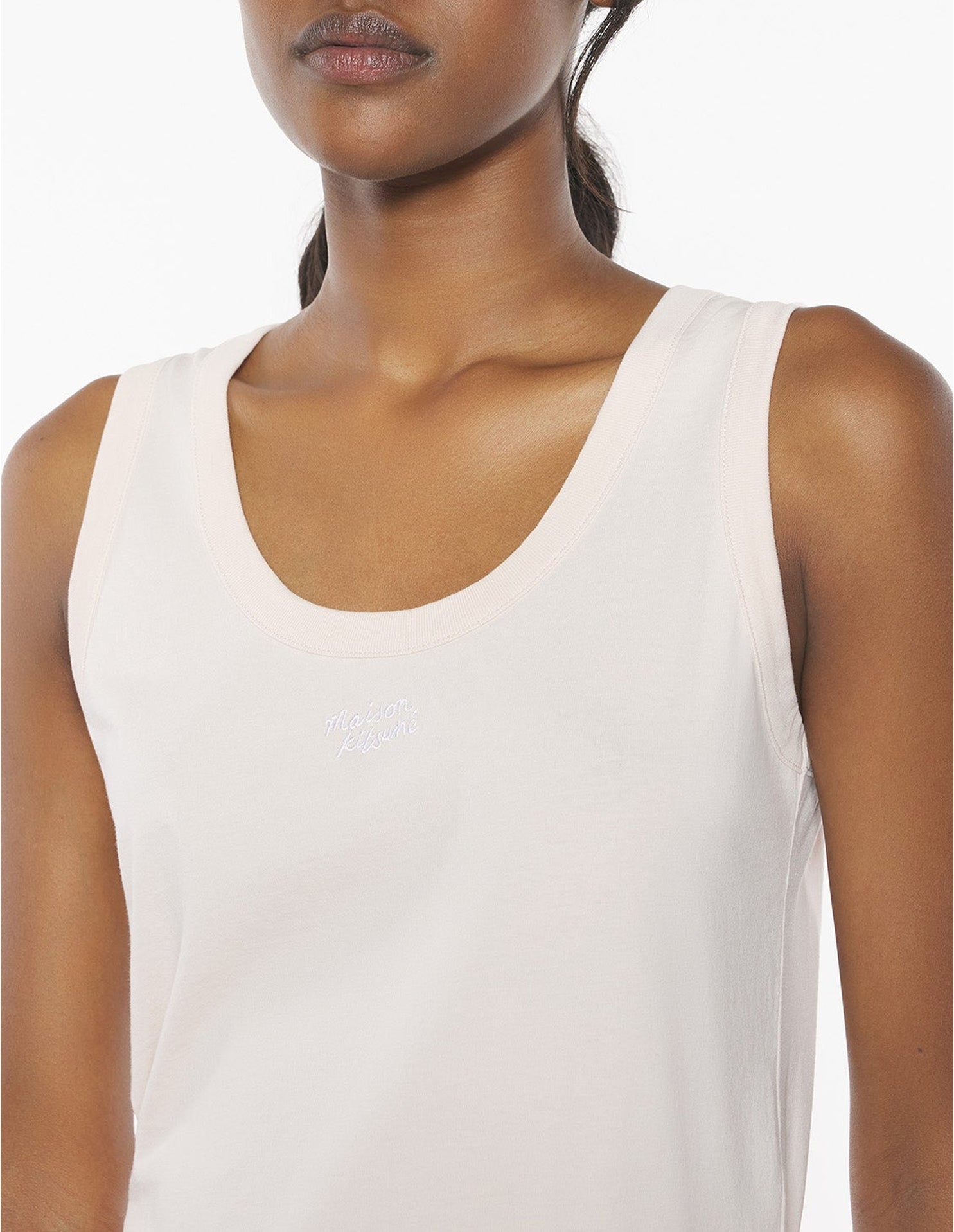 Embroidered tank top Maison Kitsuné - Warm Stone