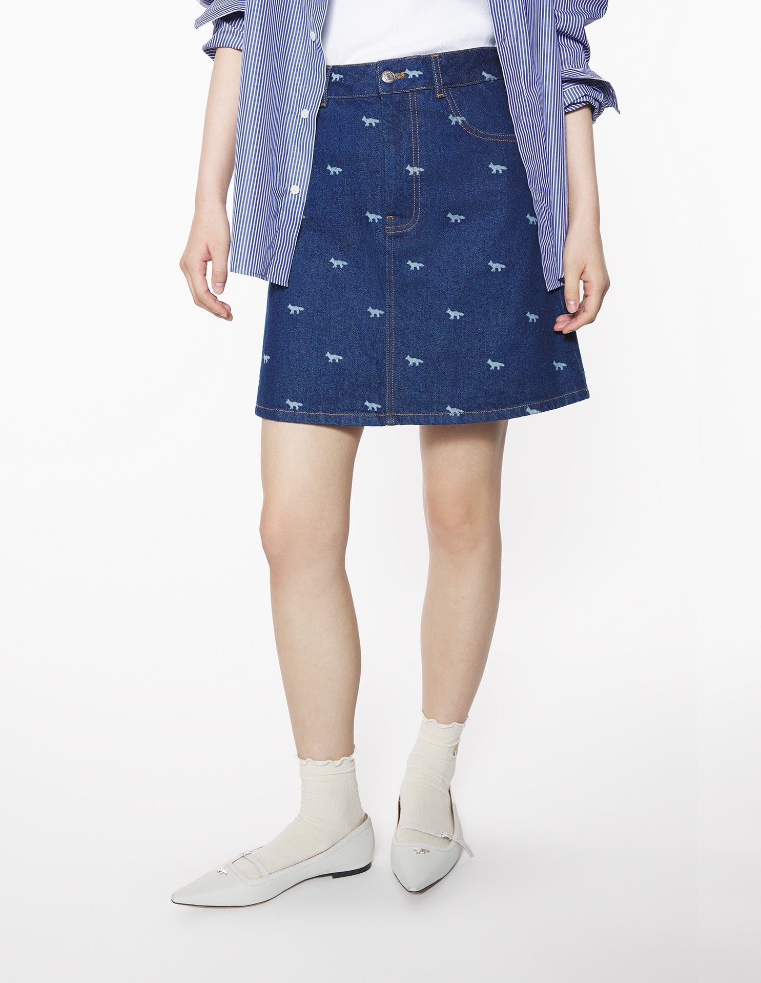 Denim mini skirt - Dark Laser Profile Fox