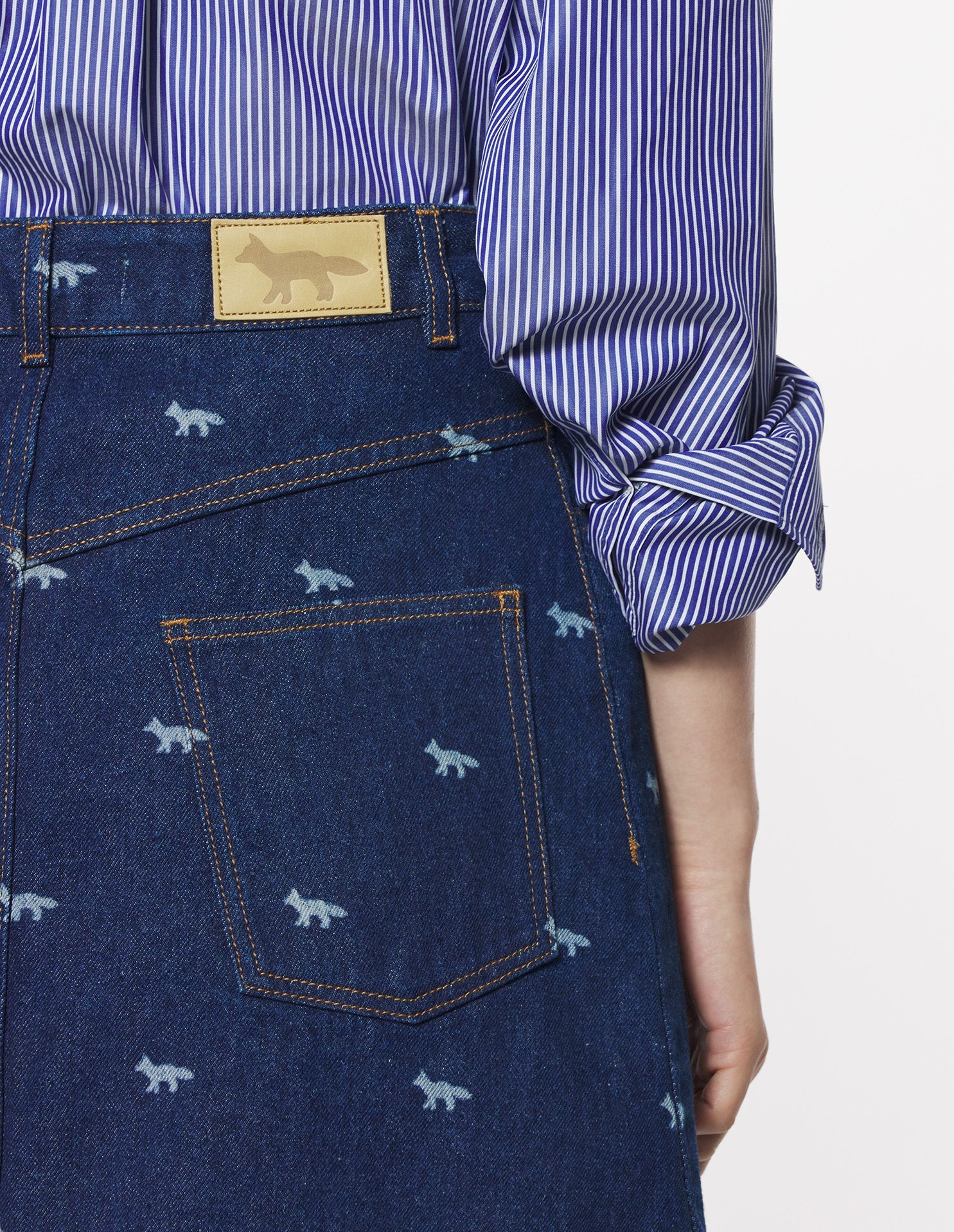 Denim mini skirt - Dark Laser Profile Fox