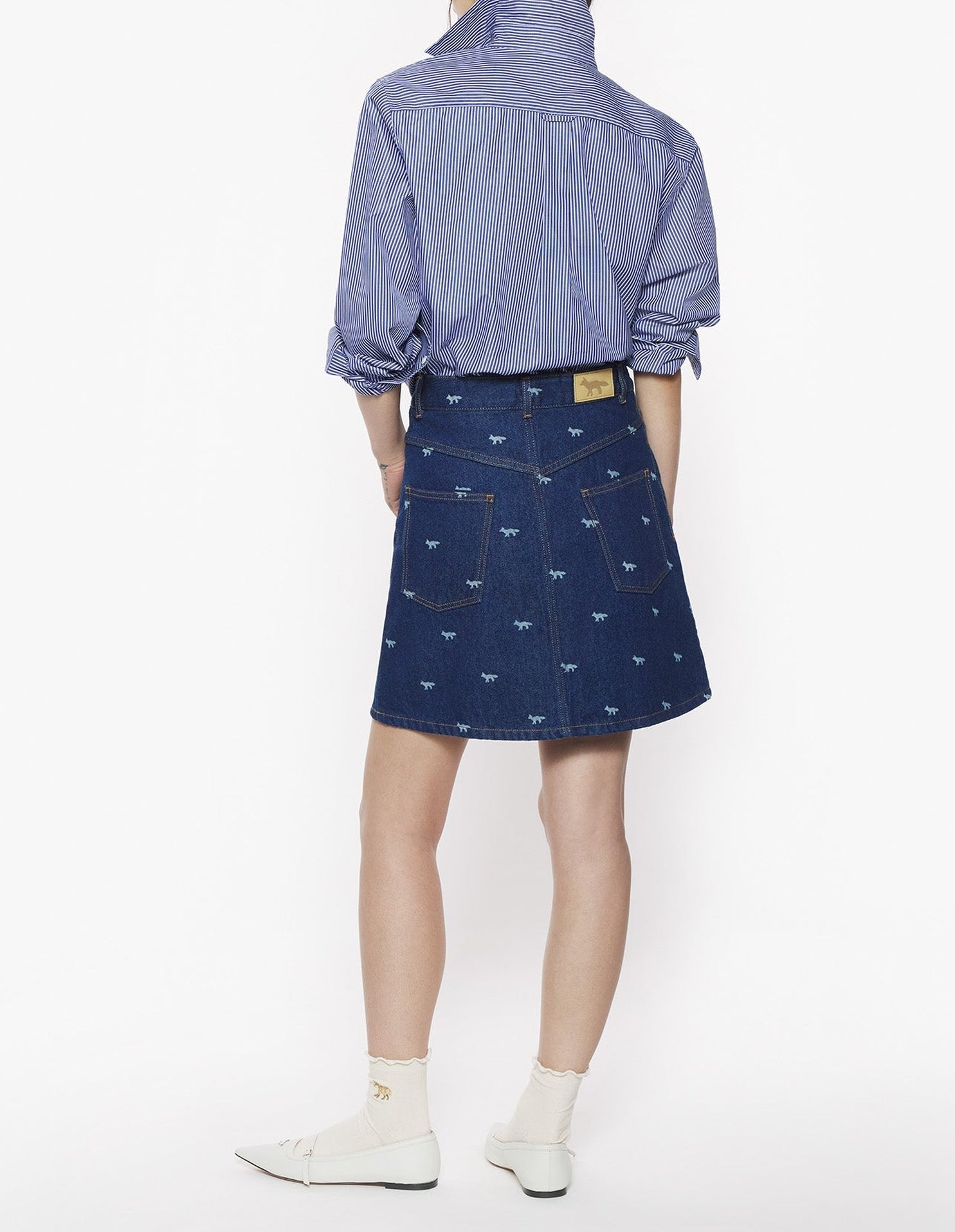 Denim mini skirt - Dark Laser Profile Fox