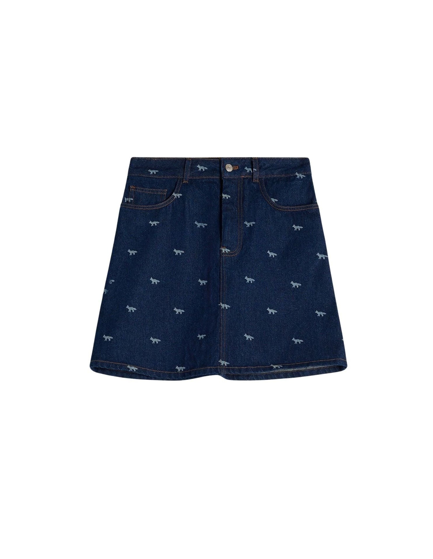 Denim mini skirt - Dark Laser Profile Fox