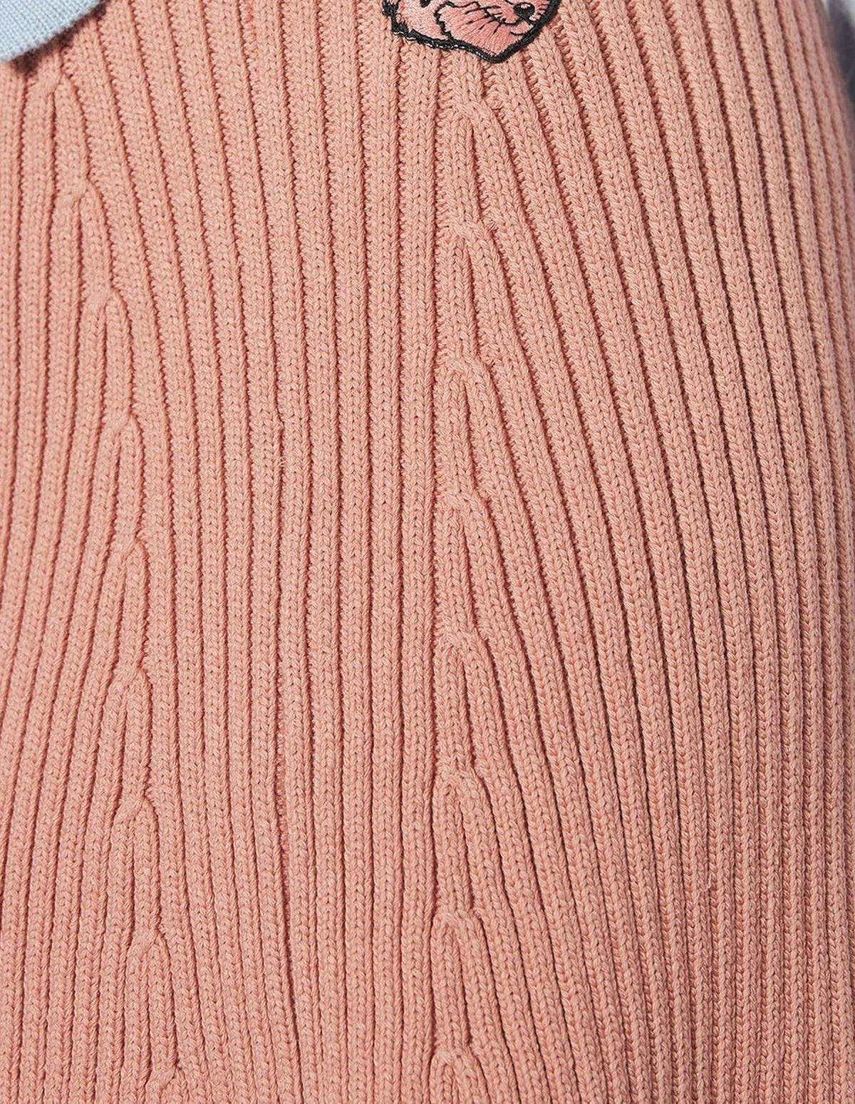 Jupe courte côtelée en maille - Porcelaine Pink