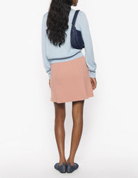 Ribbed knitted flared skirt - Porcelaine Pink