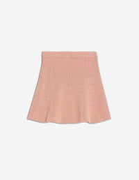 Jupe évasée côtelée en maille - Porcelaine Pink