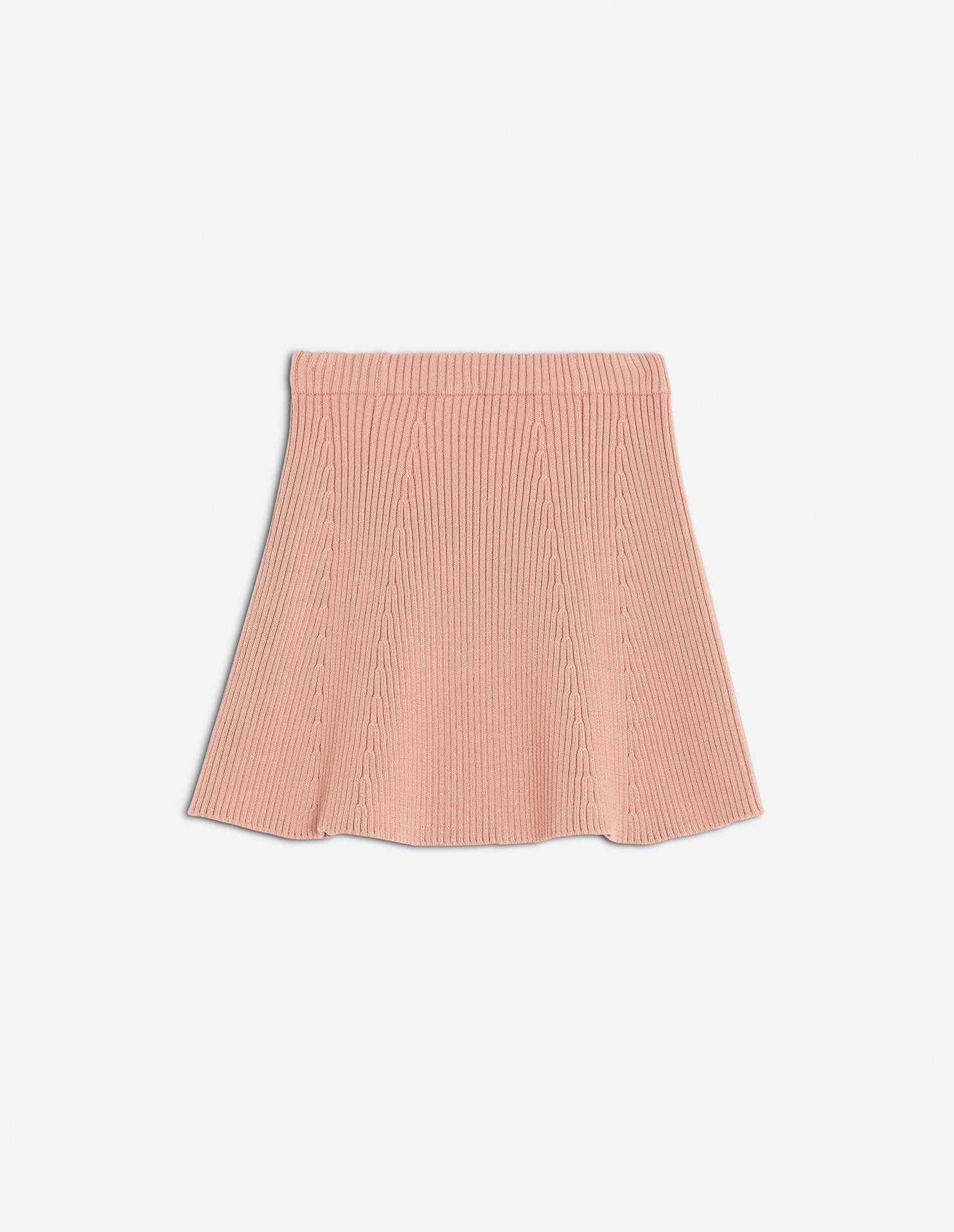 Jupe évasée côtelée en maille - Porcelaine Pink