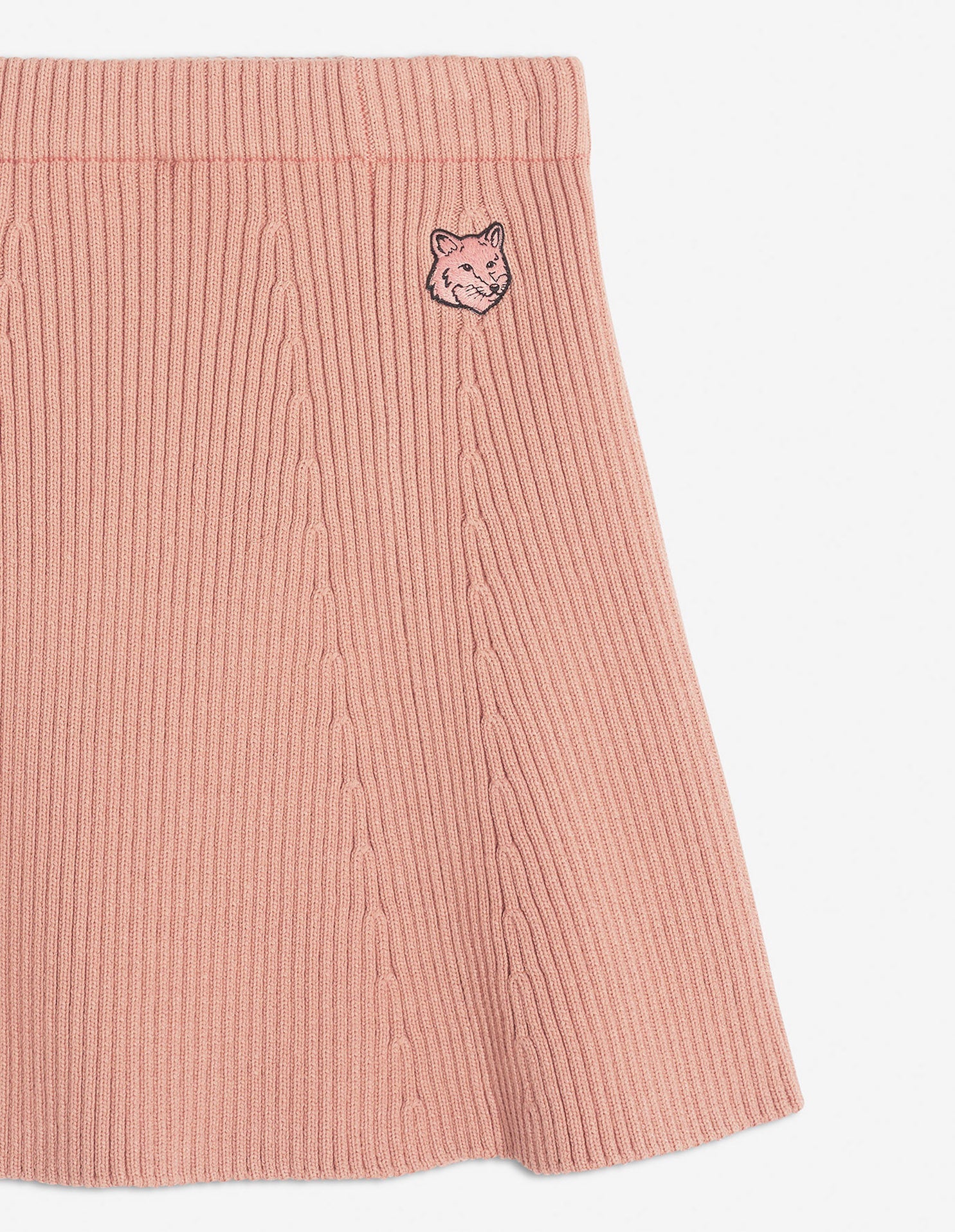 Ribbed knitted flared skirt - Porcelaine Pink