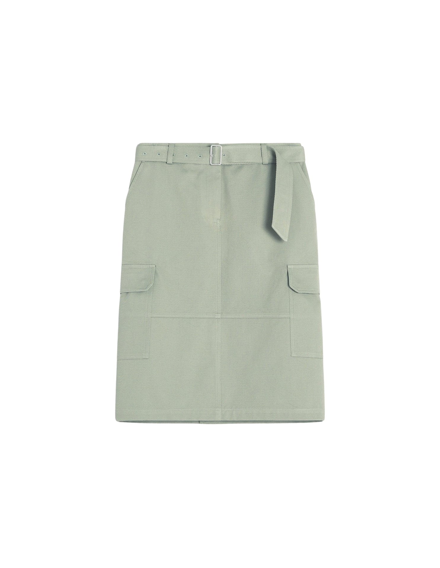 Jupe cargo longueur midi avec broderie - Court Green