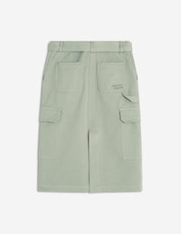 Jupe cargo longueur midi avec broderie - Court Green
