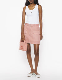 Jupe courte cargo en denim - Porcelaine Pink