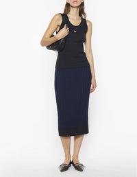 Jupe midi Baby Fox côtelée en maille - Ink Blue