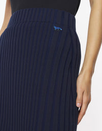 Jupe midi Baby Fox côtelée en maille - Ink Blue