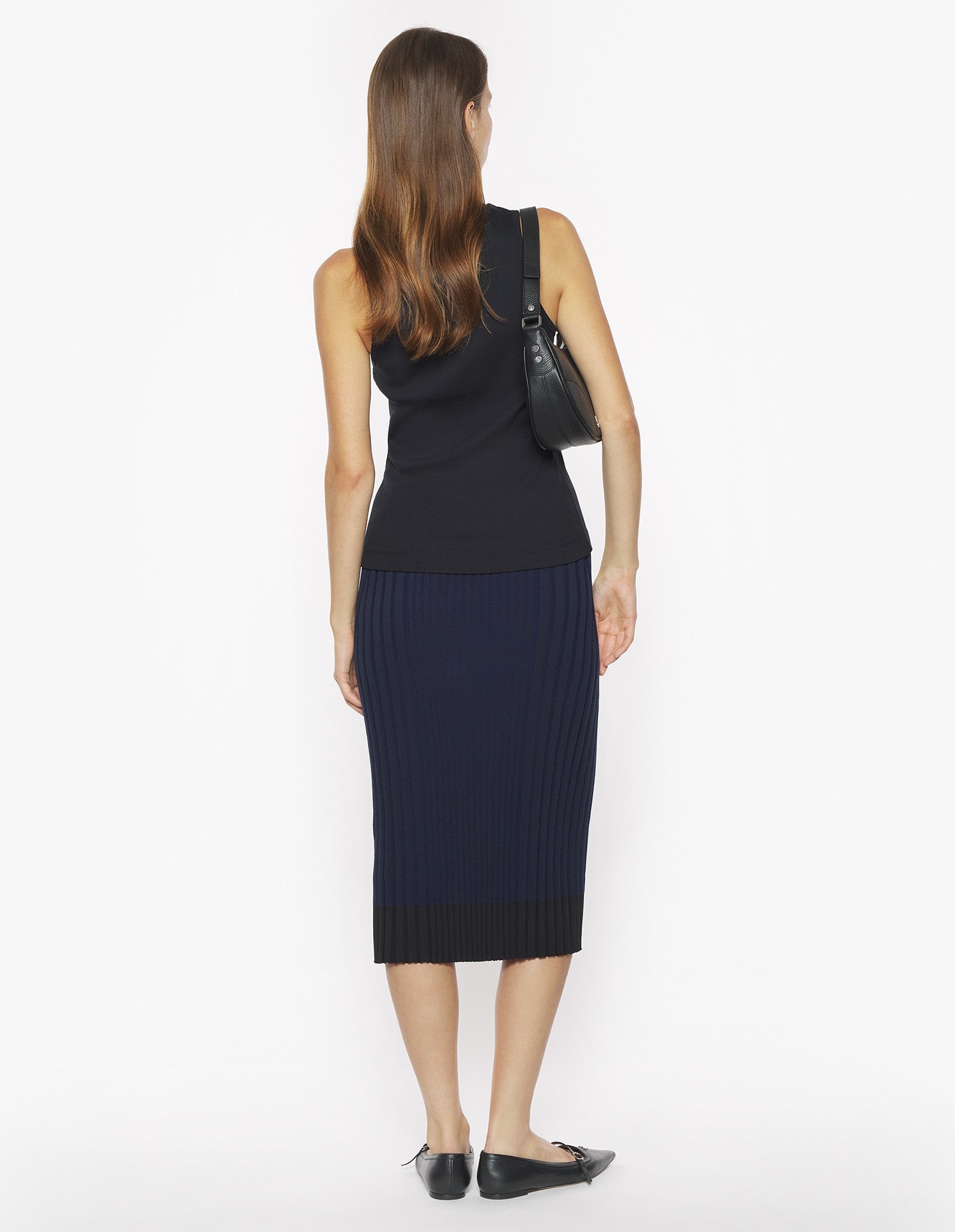 Jupe midi Baby Fox côtelée en maille - Ink Blue