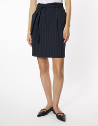 Belted high-waisted skirt - Iris Black