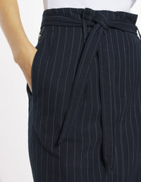 Belted high-waisted skirt - Iris Black
