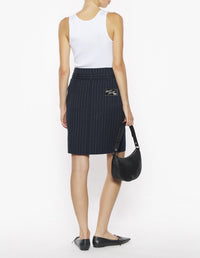 Belted high-waisted skirt - Iris Black