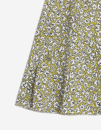 Jupe courte évasée imprimée avec broderie - Mimosa Print