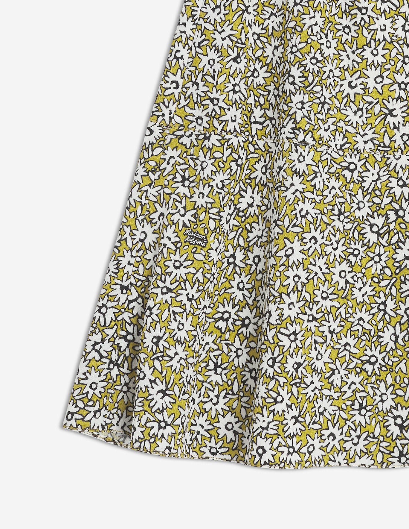 Jupe courte évasée imprimée avec broderie - Mimosa Print