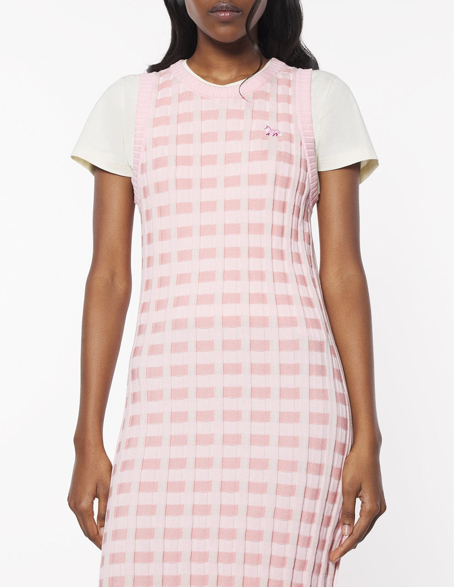 Robe Baby Fox sans manches en maille - Fraise