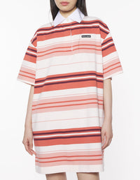 Robe polo à manches courtes avec étiquette tissée - Porcelaine Pink