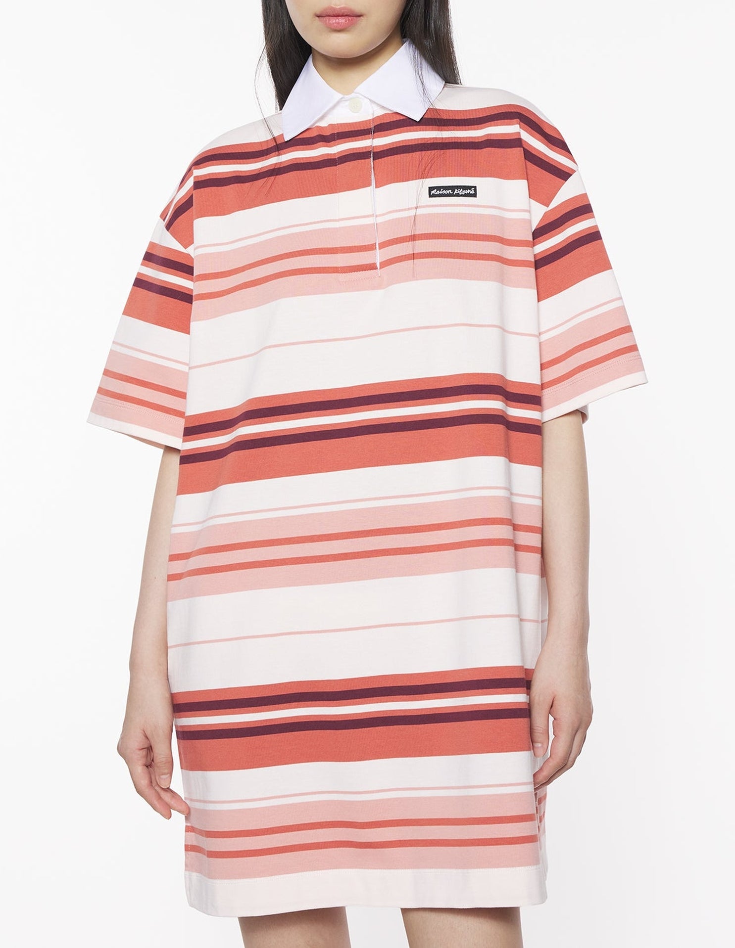 Robe polo à manches courtes avec étiquette tissée - Porcelaine Pink
